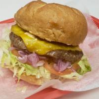 1/3 lb. Donny Brasco Burger · Cheddar, lettuce, tomato, red onion and chipotle mayo.