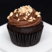 Gluten Free VEGAN Chocolate Peanut Butter Cupcake · gluten free ＆ vegan dark chocolate cupcake with a vegan chocolate peanut butter frosting