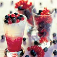Berry-licious · Yogurt Gelato Swirled Together w/Mixed Berry Sauce. Topped w/Blueberries & Currants