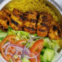 Chicken Kabab Bowl  · Tender boneless  Chicken Breast , marinated and broiled .
