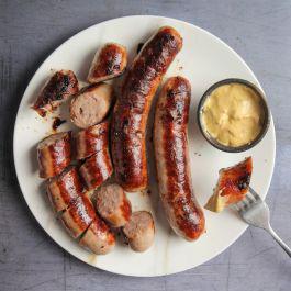 Pork Sausage · Seasoned ground meat that has been wrapped in a casing. 