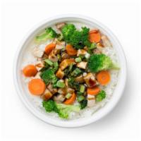 Organic Tofu Mini Bowl · 3 ounces of teriyaki flavored organic tofu served over your choice of brown or white rice an...