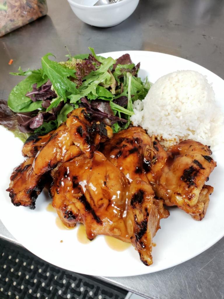 Island Style Charbroiled Teriyaki Chicken · A classic! Tender boneless skinless chicken thighs grilled and glazed with our homemade teriyaki sauce.