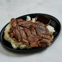 Beef Teriyaki · Thin slices of rib eye steak marinated in teriyaki sauce and grilled. Served with a side of ...