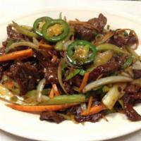 Jalapeno Beef · Shredded carrots, Onions,Celery sauteed in Homemade Hot Oil. Served with steamed or fried ri...