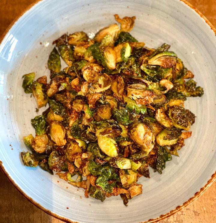 Brussels Sprouts · Crispy Brussels sprouts, white balsamic vinaigrette (Vegan, Gluten-Free Friendly).

Possible Allergies: Shallots