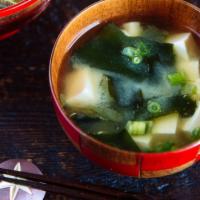 Miso Soup · Soybeans paste made broth with tofu seaweed.