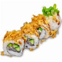 Spicy Albacore Roll · Albacore, cucumber, jalapeño, topped with fried scallion