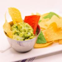 Guacamole and Chips · Homemade guacamole, tortilla chips