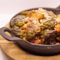 Brussels Sprouts · Garlic, pancetta and shaved Parmigiano