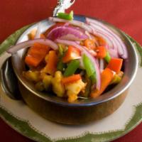 Prawn Jal-Frazie · Prawns cooked with a potpourri of assorted vegetables.