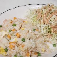 Shrimp Fried Rice Meal · Shrimp, carrots, peas and egg.