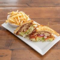 Turkey Melt  · Roasted turkey breast, bacon, pepper jack, red onion, lettuce, tomato, rosemary aioli and to...