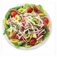 Small - Antipasto · Romaine lettuce, red onions, hot peppers, salami, tomatoes our special blend of three cheese...