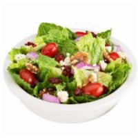 Cranberry Walnut Salad (Large) · Romaine lettuce, dried cranberries, walnuts, tomato, red onion, bleu cheese crumbles and ras...