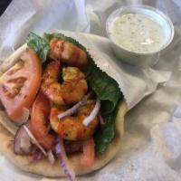 Grilled Shrimp Sandwich · Marinated shrimp.