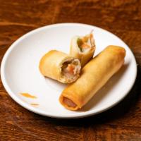 4. Two Pieces Spring Roll · Rice paper or crispy dough filled with shredded vegetables. 