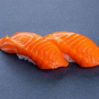 (b012) Salmon Sushi · Two pieces.