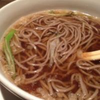 Hot Soba Soup · Buckwheat noodle.