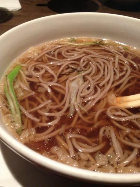 Hot Soba Soup · Buckwheat noodle.