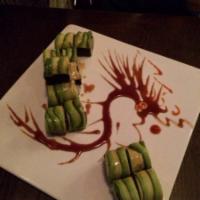 Green Dragon Roll · Eel, asparagus, cucumber, avocado and tobiko.