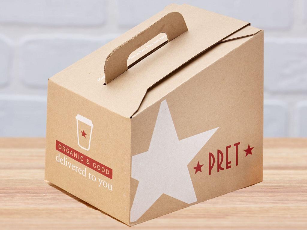 Coffee Box - Pret's Decaf · 8 cups of decaf coffee. Delicious smooth & nutty medium roast blend, without the caffeine. Made with 100% Organic Coffee from Honduras.