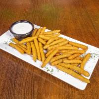 Green Beans Fries · Lightly breaded and fried, served with wasabi ranch.