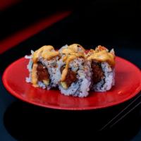 Spicy Tuna Roll · Raw. Spicy tuna, avocado inside and spicy mayo on top.