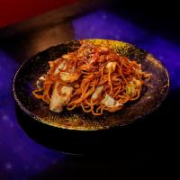 Yakisoba · Chicken or shrimp, cabbage, onion and sesame seed.