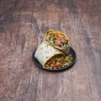 The Big Burrito · Choice of all-natural grilled chicken, house smoked pork, or julienned vegetables, rice, bla...