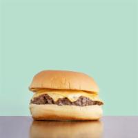Cheeseburger · Plain American cheeseburger.


