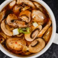 Hot Sour Soup · Soup that is both spicy and sour, typically flavored with hot pepper and vinegar.