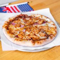 Memphis BBQ Pizza · BBQ sauce, mozzarella, red onion, BBQ grill chicken.