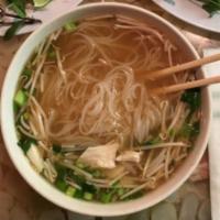 12. Chicken Pho with Lemon Juice · Delicious chicken broth , rice noodles ,all natural chicken breast ,onion and cilantro. Come...