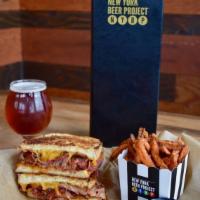Brisket Melt · Smoked brisket, cheddar cheese, NYBP's housemade Memphis BBQ sauce on grilled sourdough. Ser...