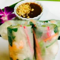 Vegetarian Salad rolls · Fried tofu, rice noodles, bean sprouts, carrots and cilantro wrapped in rice paper; served w...