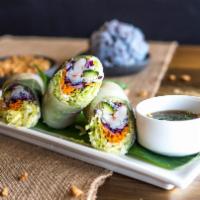 Fresh Basil Rolls · Rice paper, fresh vegetable, and rice vermicelli, house special sauce with crushed peanuts.