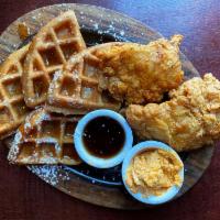 Chicken & Waffles · fried chicken or smoked chicken, zucchini waffle, maple cayenne butter