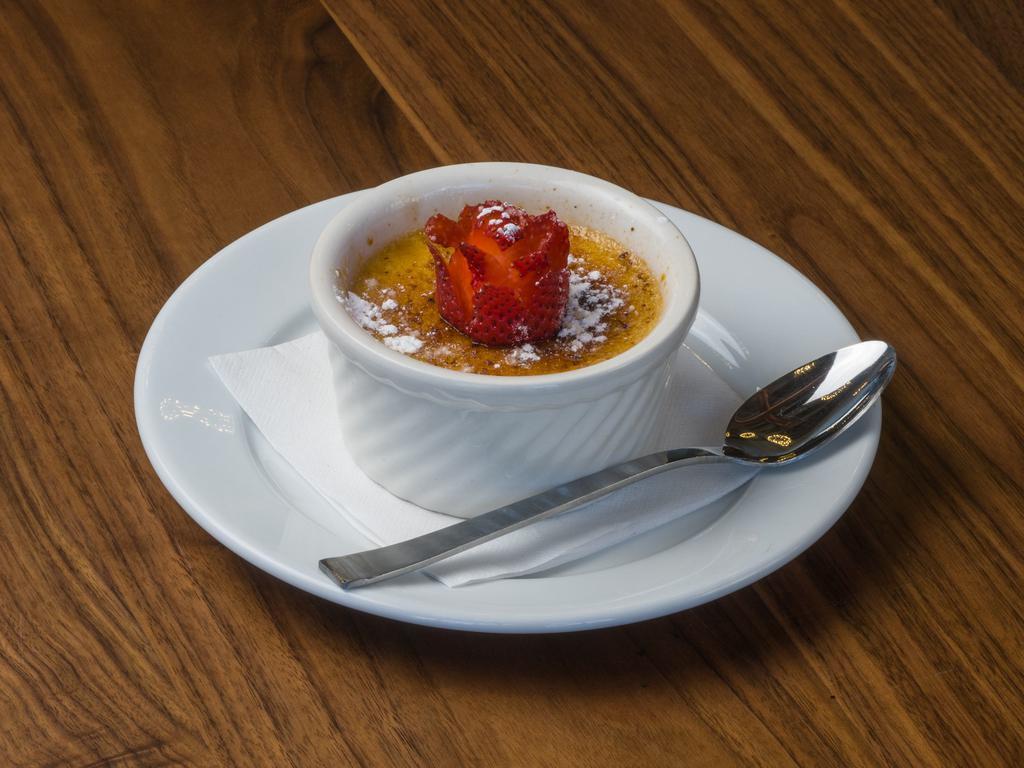 Creme Brulee Lunch · Topped with seasonal fresh berries.
