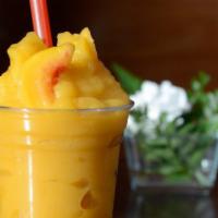 Eat a Peach Smoothie · Comes with peach, mango, cinnamon, apple cider and mango puree. 