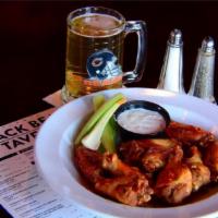 10 Jumbo Wings · Served with celery and bleu cheese or ranch.