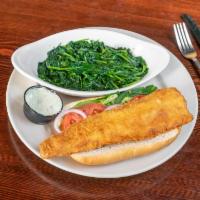 Big Ass Fish Sandwich · 10 oz. of Atlantic Pollock battered and fried with homemade jalapeno tartar sauce. Served wi...