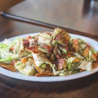 Fattoush Salad · Romaine lettuce, tomato, baby cucumber slice radish, spring onions, homemade croutons all to...
