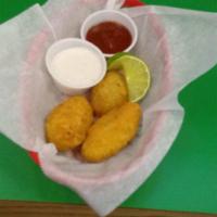Jalapeno Poppers (3) · 3 Fried Jalapenos Poppers with a side of Ranch