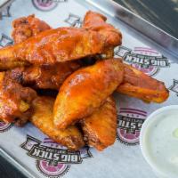 Wings N' Sauce · Choice of 6 or 10 wings in any one of our 5 delicious sauces.