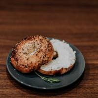 Bagel and Cream Cheese · toasted bagel and cream cheese