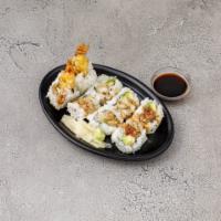 Shrimp Tempura Roll · Shrimp tempura, avocado with eel sauce on top.