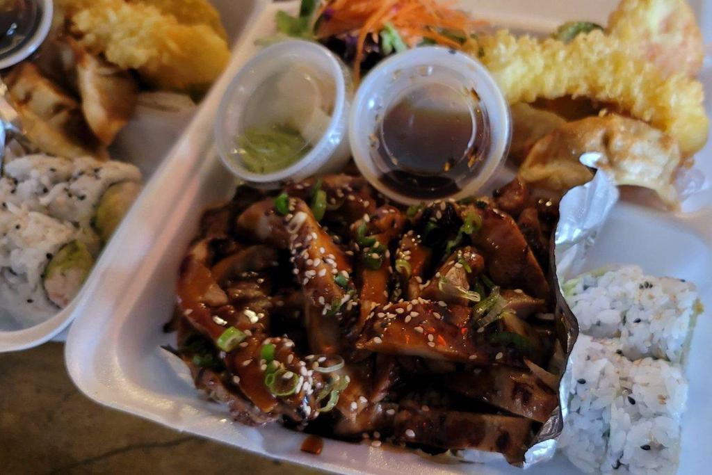 Chicken Teriyaki Entree* · Chicken marinated in our sweet and savory sauce, grilled over fire, glazed with our teriyaki sauce.