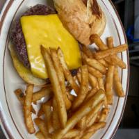 Kid's Cheeseburger · Served with fries.