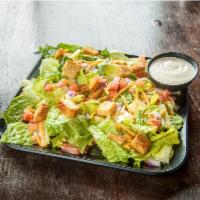 Full Garden Salad · Romaine lettuce, diced tomato, cheddar, onion and croutons served with choice of dressing.